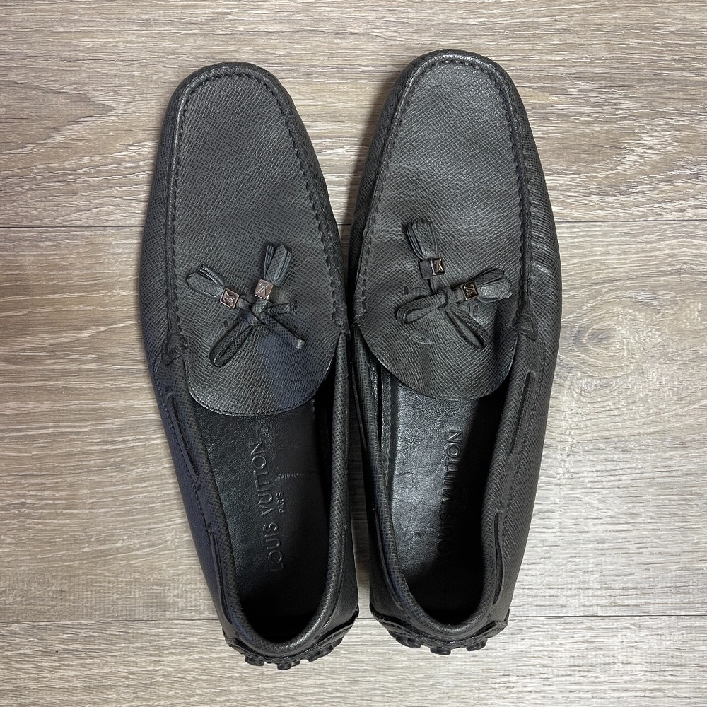 LV MENS DARK NAVY DRIVING MOCCASIN SZ 10